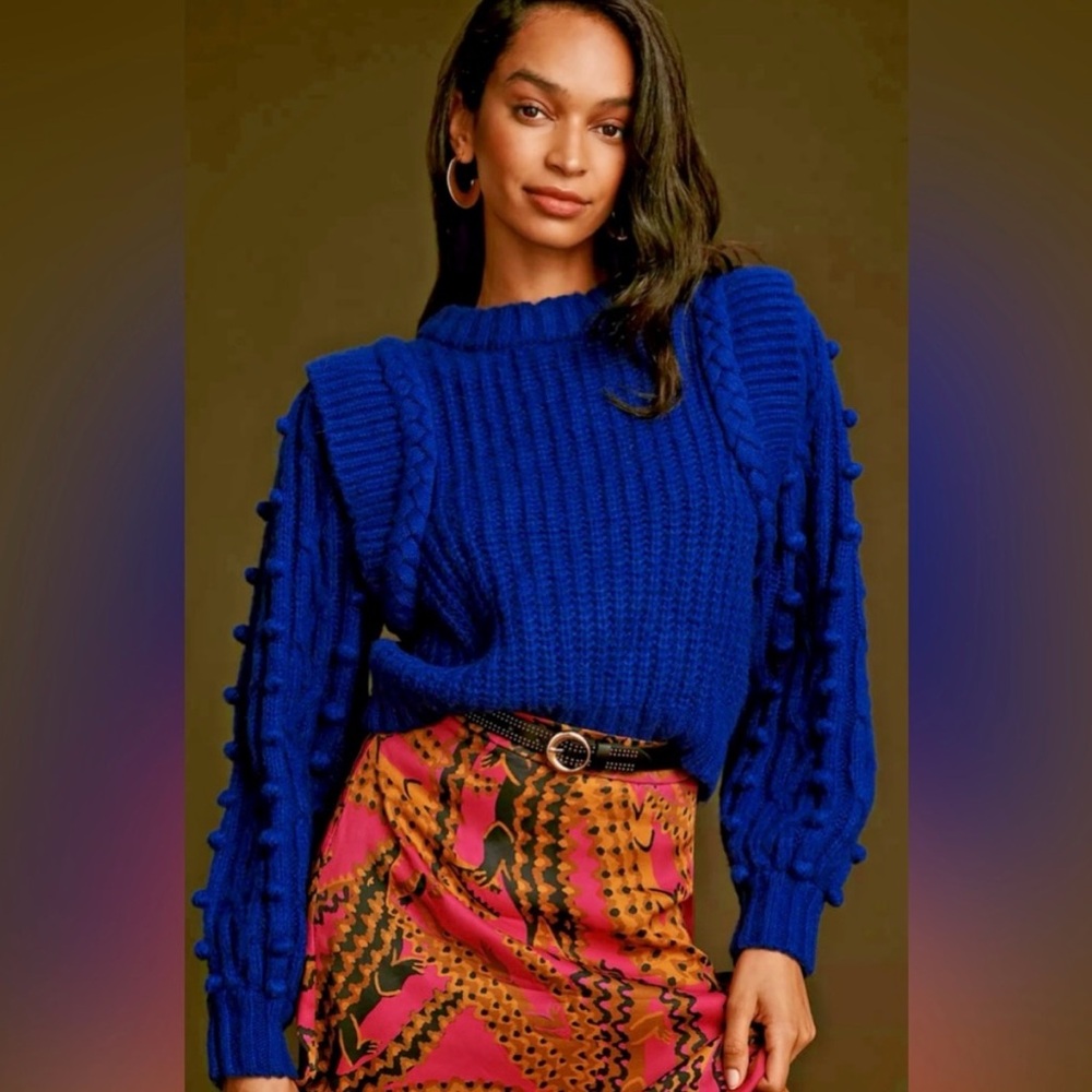 Farm Rio Vibrant Blue Knit Sweater